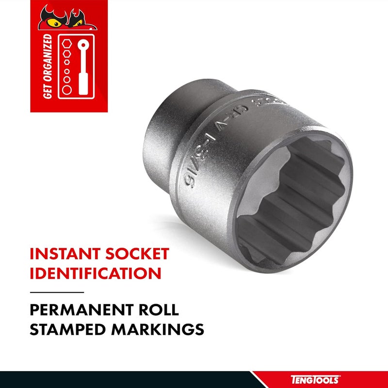 TENGTOOLS Teng Tools M120517-C Regular Bi-Hexagon Socket 17mm 1/2in Square Drive - Image 3