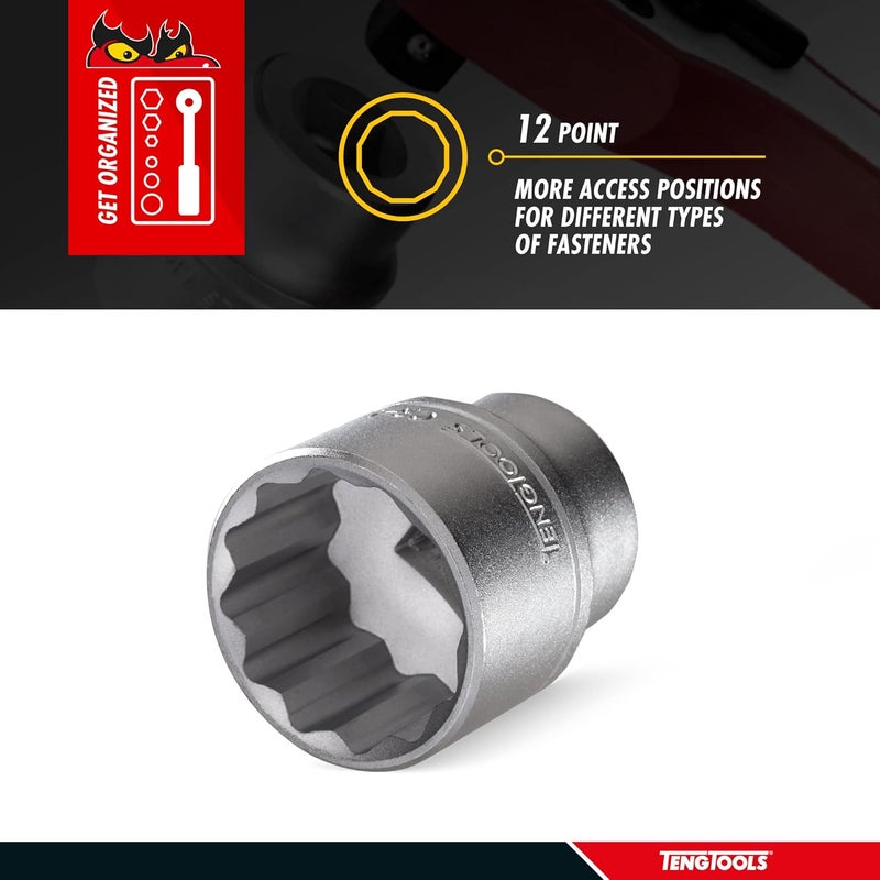 TENGTOOLS Teng Tools M120517-C Regular Bi-Hexagon Socket 17mm 1/2in Square Drive - Image 2