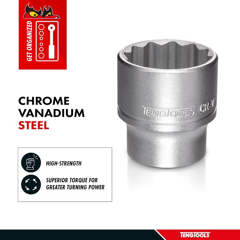 TENGTOOLS Teng Tools M120517-C Regular Bi-Hexagon Socket 17mm 1/2in Square Drive - Image 1