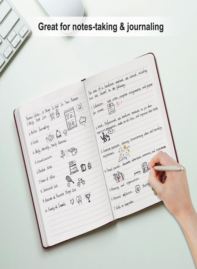 Comix Lined Journal Notebook for Women Men, Journaling Notebooks for Office School Home, Burgundy, 240 Pages, 5.5" x 8.3", College Ruled, A5, Hardcover - Image 5