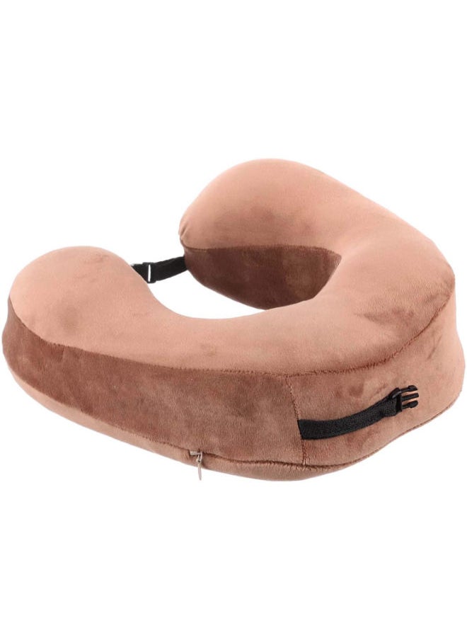 Generic - Comfy Neck Support Soft Memory Foam Travel Neck Pillow U-Shape For Car, Travel, Office,Airplane and Gifts - Beige - Image 1