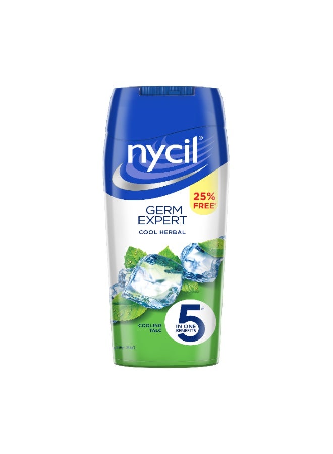 Nycil Germ Expert Cooling Talc - Cool Herbal 150 g (Get 25% Extra) - Image 1