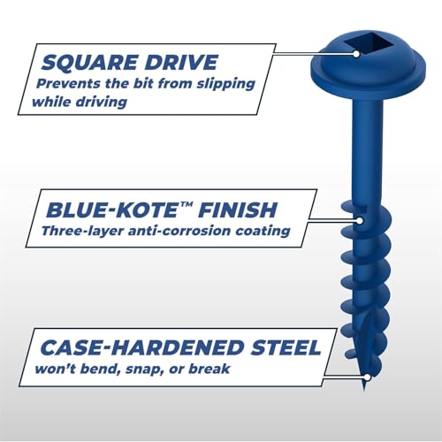 Kreg SML-C250B-50 Blue Kote Pocket Screws, 2 1/2-Inch, Coarse Thread, Maxi-Loc Head (50 Count) - Image 5