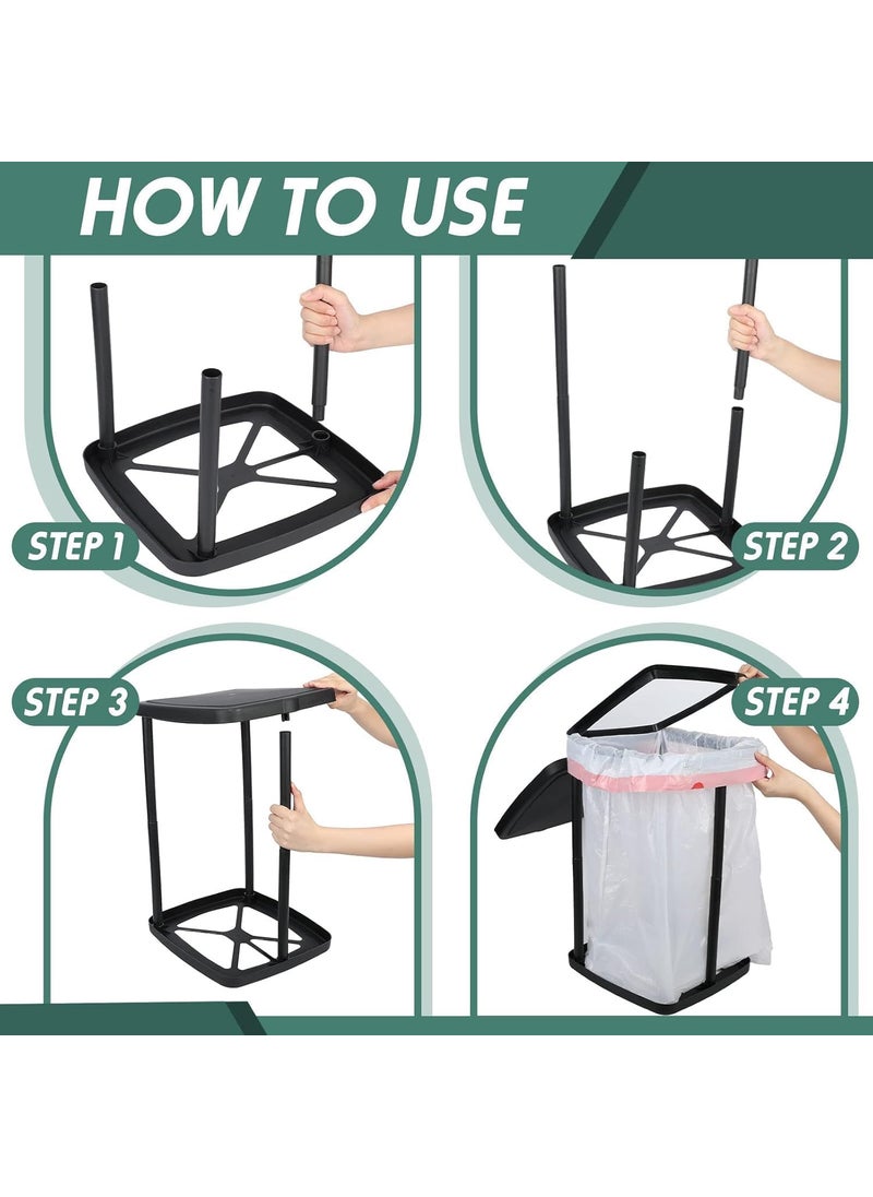 LASALE LASALE Portable Garbage Bag Holder Folding Waste Bin Indoor Outdoor Trash Can Stand Bag Hanging Trash Holder Ideal for Camping Picnic Use  - Image 2