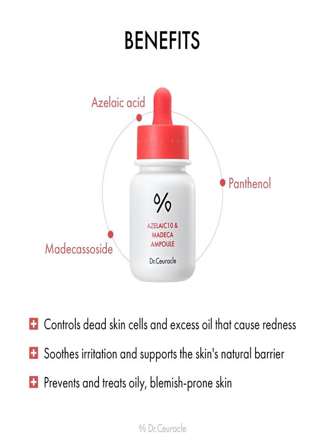 leegeehaam Dr.Ceuracle Azelaic Acid 10 & Madecassoside Ampoule - Redness Relief and Soothing Serum for Sensitive Skin and Blemish-Prone Spot Care, Korean Skincare for Stocking Stuffers - Image 5