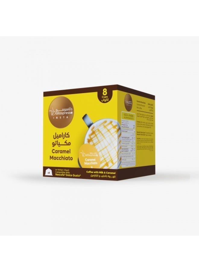 Dallaspresso Caramel Macchiato Capsules 8pcs – Dolce Gusto Compatible, Smooth & Creamy Coffee Blend - Image 1