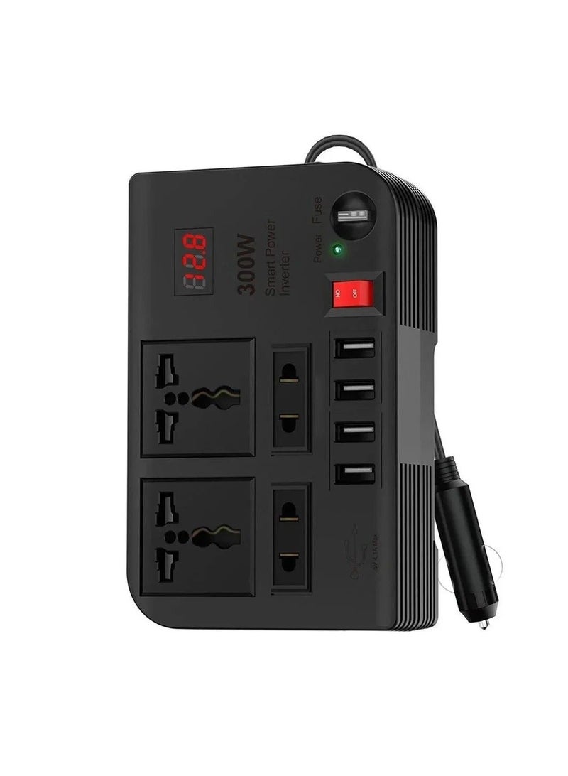 Denx DX130 Car Power Inverter 300 W – 12 V to 220 V with Digital Display & 4 USB Ports - Image 4