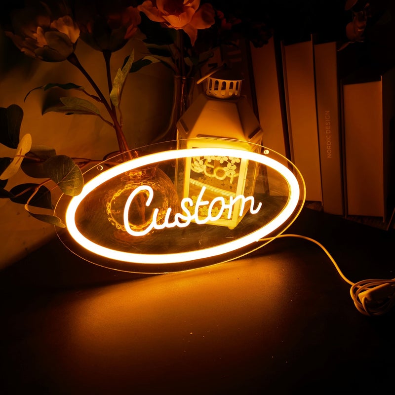 لافتة نيون LED بيضاوية مخصصة باللون الأحمر 25 سم بتصميم نوتة موسيقية، ديكور حائط ومصباح ليلي - Image 1