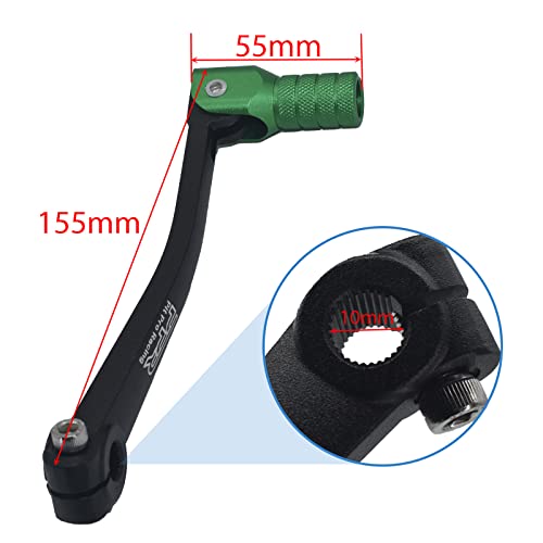 PPR PIT PRO RACING CNC Aluminum Gear Shifter Lever Foldable Gear Shift Lever Fit for 50cc 110cc 250cc CRF50 XR50 XR CRF Dirt Pit Monkey Bike Motorcycle ATV Quad Accessories Parts BlackGreen - Image 3