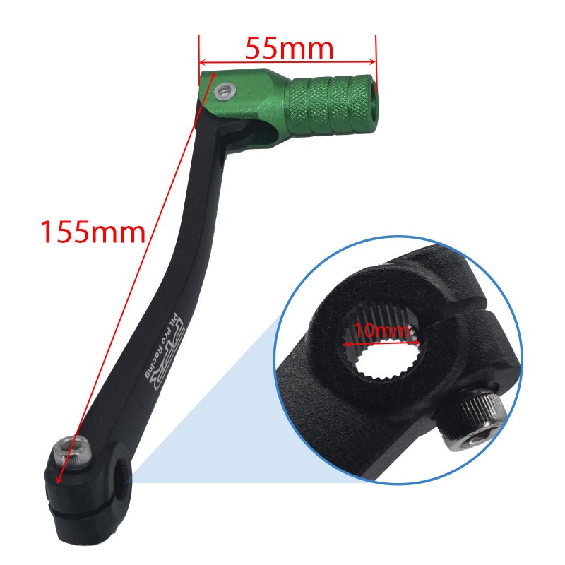 PPR PIT PRO RACING CNC Aluminum Gear Shifter Lever Foldable Gear Shift Lever Fit for 50cc 110cc 250cc CRF50 XR50 XR CRF Dirt Pit Monkey Bike Motorcycle ATV Quad Accessories Parts BlackGreen - Image 4