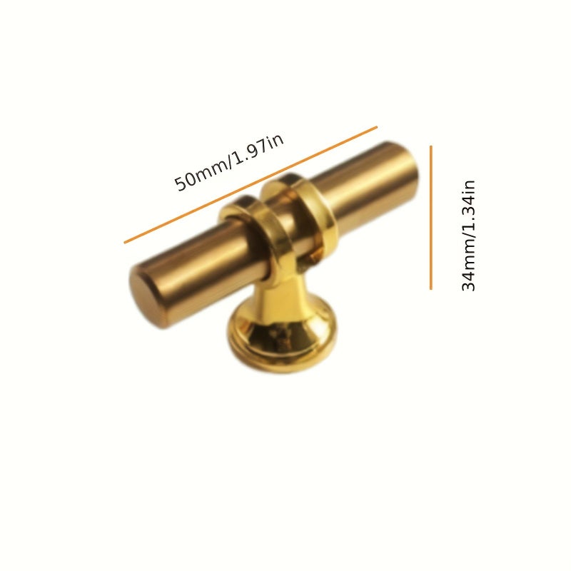 8pcs Champagne Golden Cabinet Knobs Brushed Zinc Alloy Kitchen Handles - Image 2