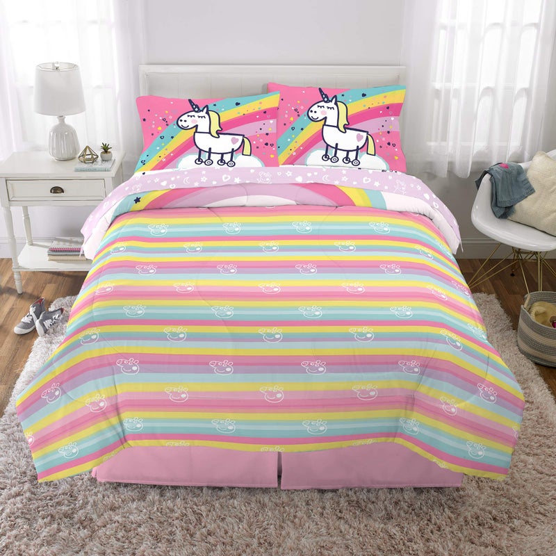 Franco Kids Bedding Super Soft Comforter and Sheet Set, 5 Piece Full Size, Peppa Pig - Image 5