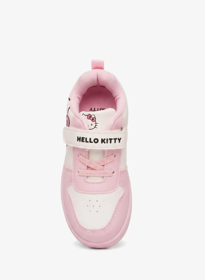 Hello Kitty  Hello Kitty Girls' Sneakers with Hook and Loop Strap - Pink and White for Women | Best Price UAE