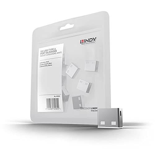Lindy USB Port Blocker - Pack of 10 - White 40464 - Image 2