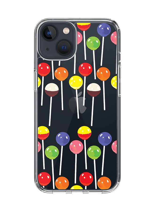 Stylizedd Classic Clear for Apple iPhone 14 Case Hybrid Soft Cover Flexible Edges Anti Drop TPU PC Gel Thin Transparent Cover [ Designed for Apple iPhone 14 ] - Lollipop Loops 