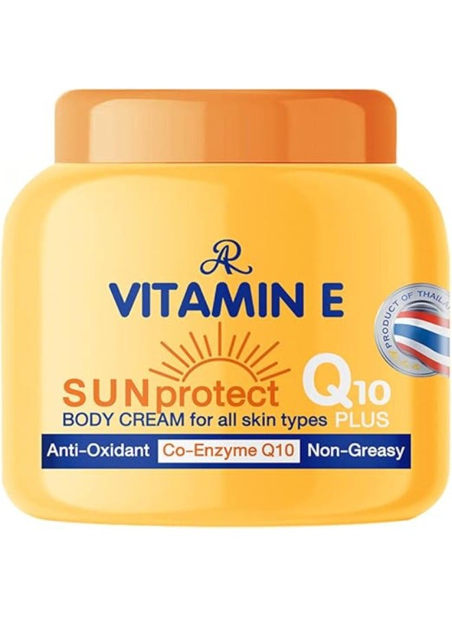 إيه آر كريم الجسم AR فيتامين E للحماية من الشمس لجميع أنواع البشرة بالإضافة إلى مضاد الأكسدة Q10 غير الدهني 200 مل