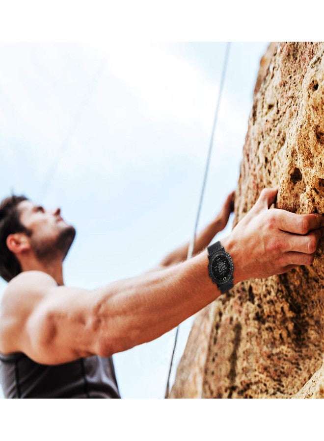 FINTIE Watch Band Compatible with Suunto Core, Premium Woven Nylon Replacement Sport Strap with Metal Buckle Compatible with Suunto Core Smart Watch (Black) - Image 3