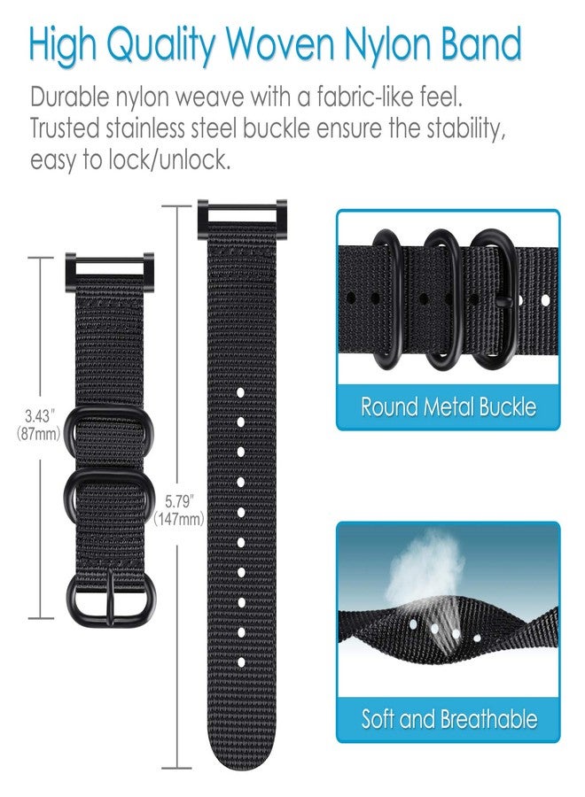 FINTIE Watch Band Compatible with Suunto Core, Premium Woven Nylon Replacement Sport Strap with Metal Buckle Compatible with Suunto Core Smart Watch (Black) - Image 4