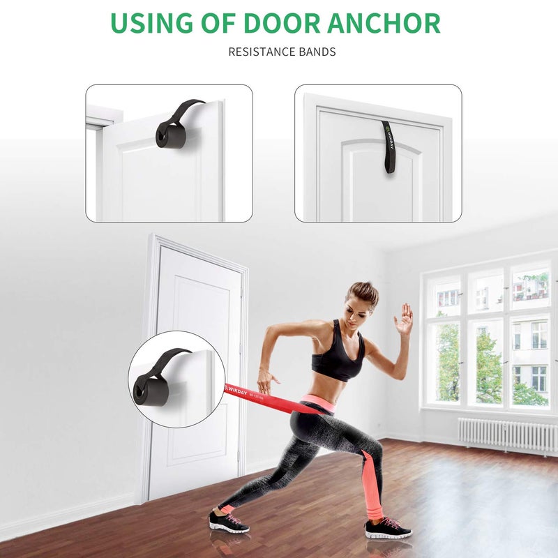 WIKDAY Resistance Bands, Pull Up Bands, Workout Bands for Exercise with Door Anchor, Loop Resistance Band Set, Elastic Bands for Body Stretching, Training at Home/Gym for Men & Women 10 Set Multicolor - Image 3