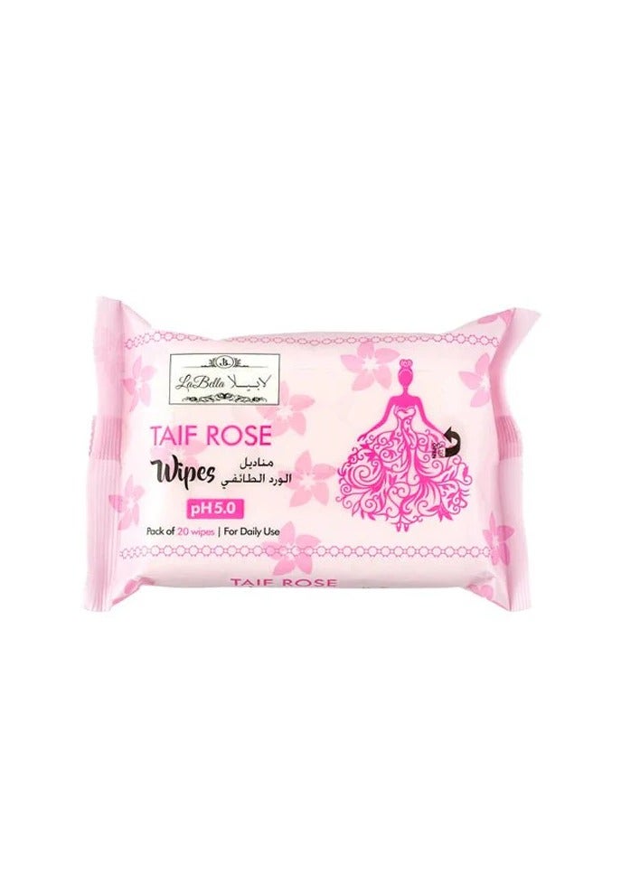 La Bella Labella Taif Rose Feminine Wipes 40 Wipes 2 Pieces - Image 2