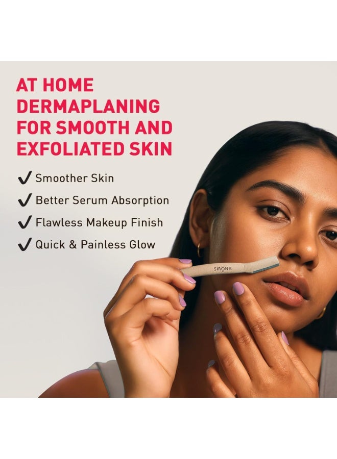 Sirona Face Razor for Women Facial Hair - Pack of 3 | Instant Glow & Painless Hair Removal | German Blades | For Eyebrows, Upper Lip, Chin, Peach Fuzz, Forehead, Unibrow, Sideburns - Image 5