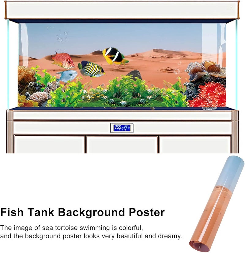 Aquarium Poster PVC Self Adhesive 3D Desert Style Fish Tank Background Decoration, High Definition Non Reflective Wallpaper for Freshwater and Saltwater Tanks (61 * 41CM) - Image 3