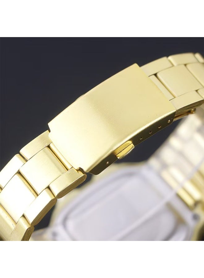 ساعة رقمية مربعة للرجال بإضاءة LED ليلية مع حزام معدن أنيق مناسبة للرياضة والاستخدام اليومي - Image 4