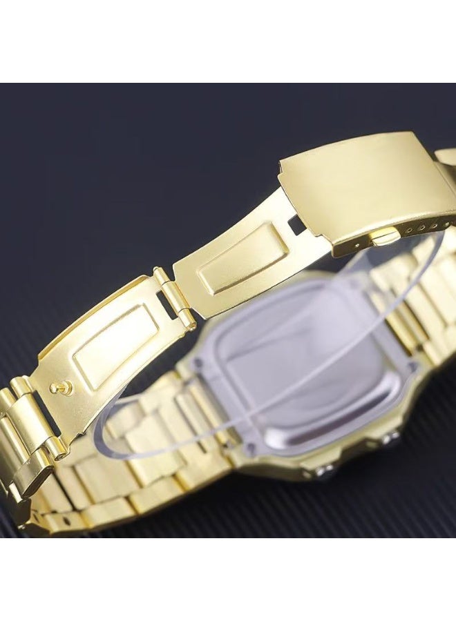 ساعة رقمية مربعة للرجال بإضاءة LED ليلية مع حزام معدن أنيق مناسبة للرياضة والاستخدام اليومي - Image 5