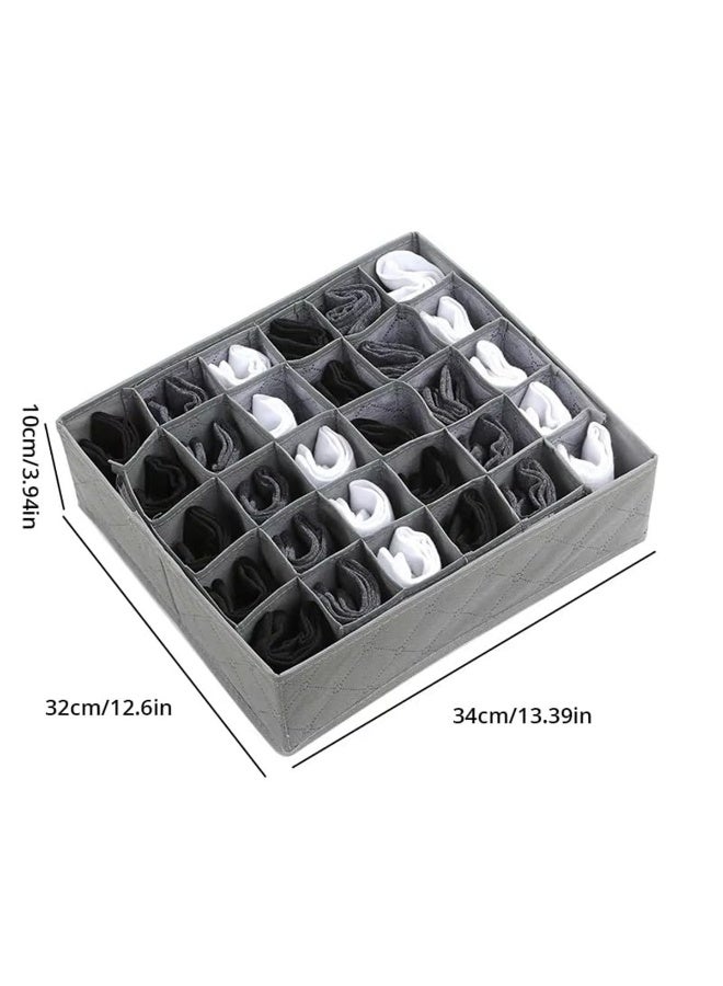 30-Grid Foldable Underwear Organizer – Non-Woven Fabric Drawer Storage Box for Bras, Socks & Accessories - Image 3