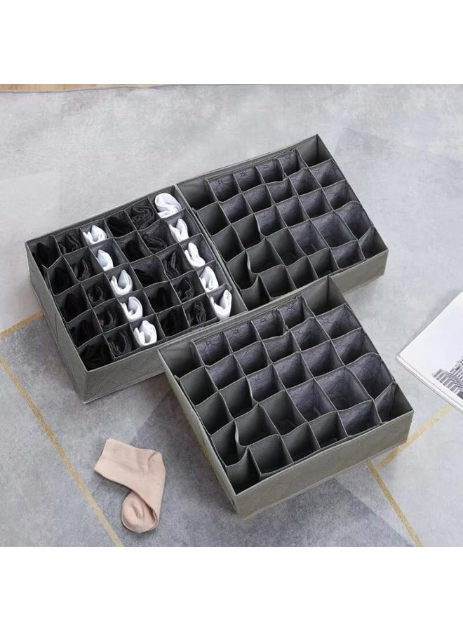 30-Grid Foldable Underwear Organizer – Non-Woven Fabric Drawer Storage Box for Bras, Socks & Accessories - Image 2