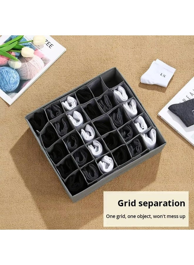 30-Grid Foldable Underwear Organizer – Non-Woven Fabric Drawer Storage Box for Bras, Socks & Accessories - Image 5