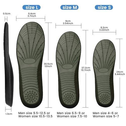 Amitataha Shoe Insoles, Memory Foam Insoles, Providing Excellent Shock Absorption and Cushioning for Feet Relief, Comfortable Insoles for Men and Women for Everyday Use,(L [US M: 9.5-12.5/W: 10.5-13.5]) - Image 3