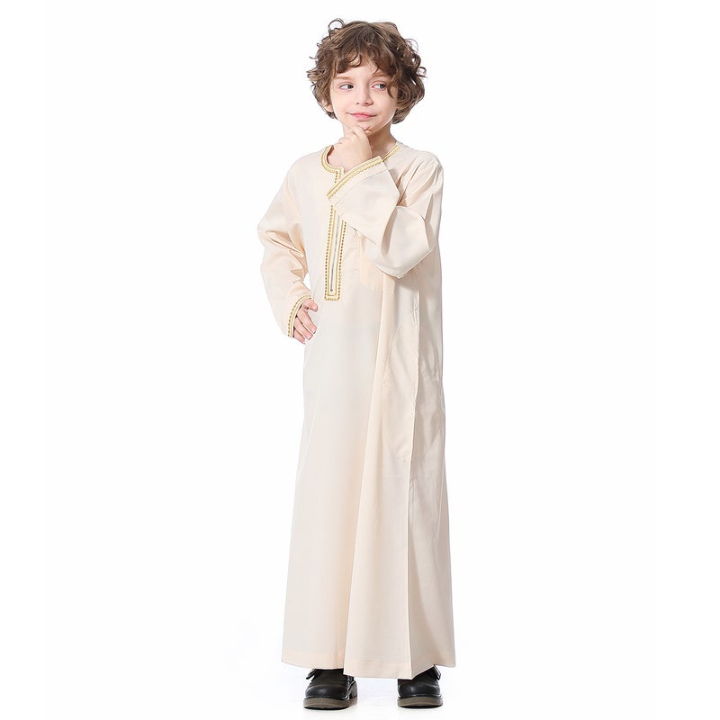 كورتا عرقية طويلة للأطفال بأزرار سحاب مطرزة TH875 - Image 3