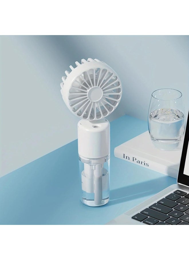 SAFENHAND Portable Handheld Misting Fan, 4-Speed Settings, Water Spray Feature, Desk and Neck Design