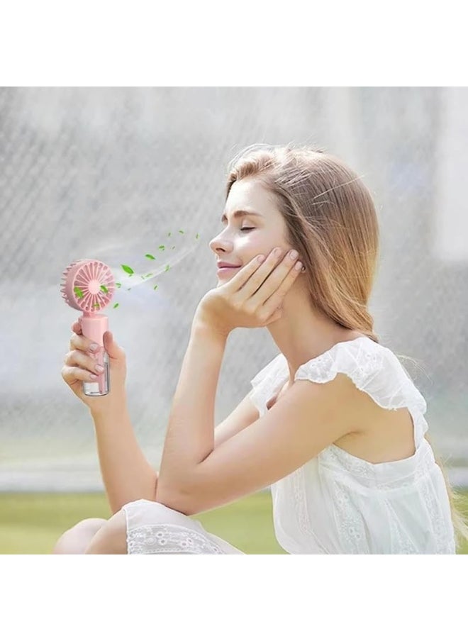 SAFENHAND Portable Handheld Misting Fan, 4-Speed Settings, Water Spray Feature, Desk and Neck Design