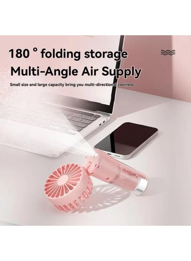 SAFENHAND Portable Handheld Misting Fan, 4-Speed Settings, Water Spray Feature, Desk and Neck Design