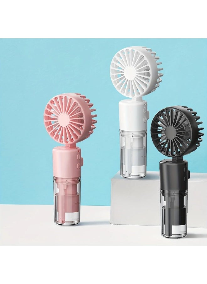 SAFENHAND Portable Handheld Misting Fan, 4-Speed Settings, Water Spray Feature, Desk and Neck Design