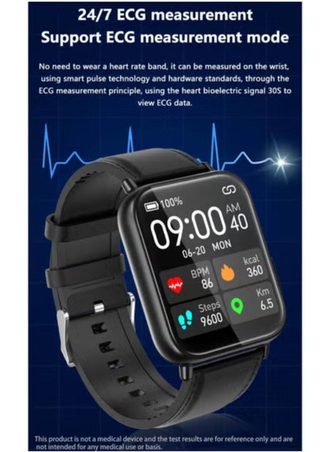 AROAQ Accurate Measure Sugar Smart Watch Men ECG+PPG Heart RateSPO2 Health Smartwatch Women Sport Watches( Steel Strap With 1 Extra Strap)  - Image 5