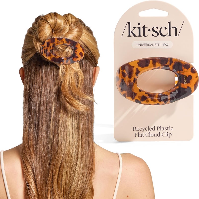 Kitsch Medium Flat Claw Clips for Women Stylish Flat Hair Clips for Women Strong Hold for Thick Fine Hair NonSlip for Secure Comfortable AllDay Wear Tortoise Design