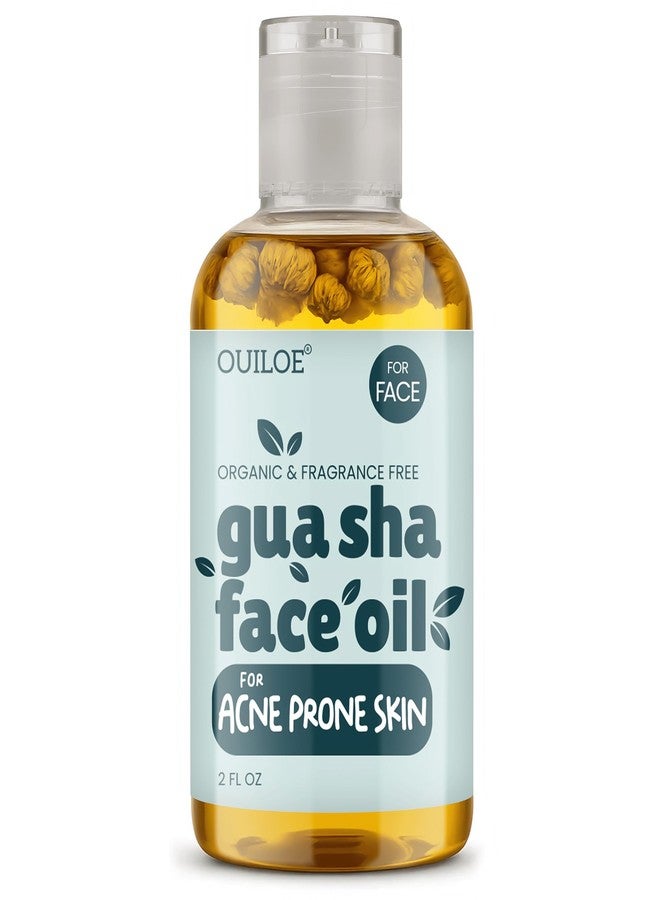 Ouiloe Gua Sha Oil for Acne Prone Skin - Non Comedogenic Face Oil for Gua Sha & Lymphatic Drainage - Safe for Sensitive Skin - Unscented, Non Greasy, Non Irritating, Lightweight, 2oz - Image 1