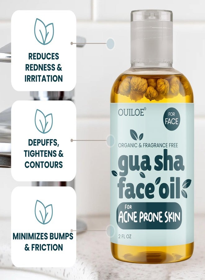 Ouiloe Gua Sha Oil for Acne Prone Skin - Non Comedogenic Face Oil for Gua Sha & Lymphatic Drainage - Safe for Sensitive Skin - Unscented, Non Greasy, Non Irritating, Lightweight, 2oz - Image 4