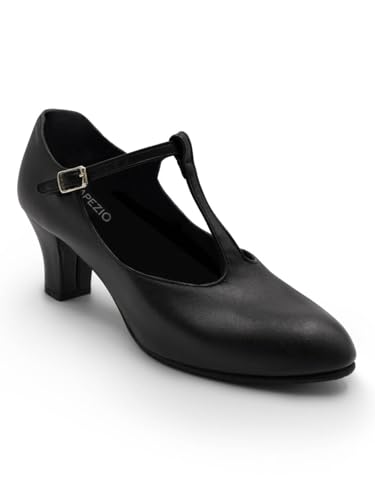 Capezio حذاء الرقص كابيزيو Jr. فوتلايت T-Strap أسود - 10.5 M US - Image 2