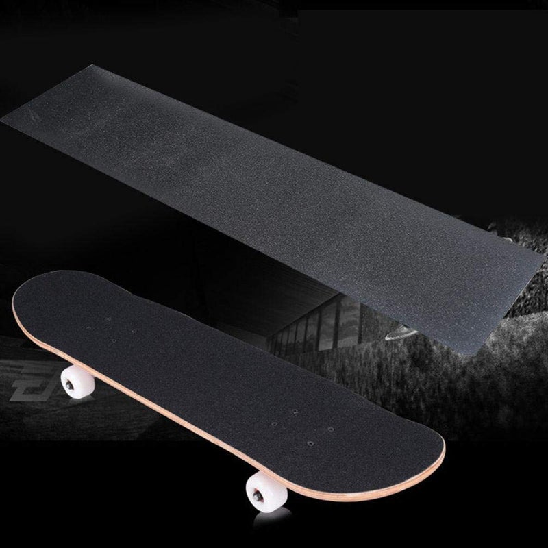 ZUEXT ZUEXT 10.6" x 43.3" Black Skateboard Grip Tape Sheet, Bubble Free Waterproof Black Scooter Grip Tape, Longboard Griptape, Sandpaper for Rollerboard Stairs Pedal Wheelchair Steps (110x27cm)  - Image 5
