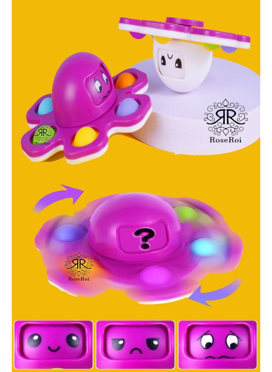 RoseRoi Pop It Push Bubble Fidget Keychain Octopus Popit Toy Sensory Stress Game 1 Pc  - Image 1