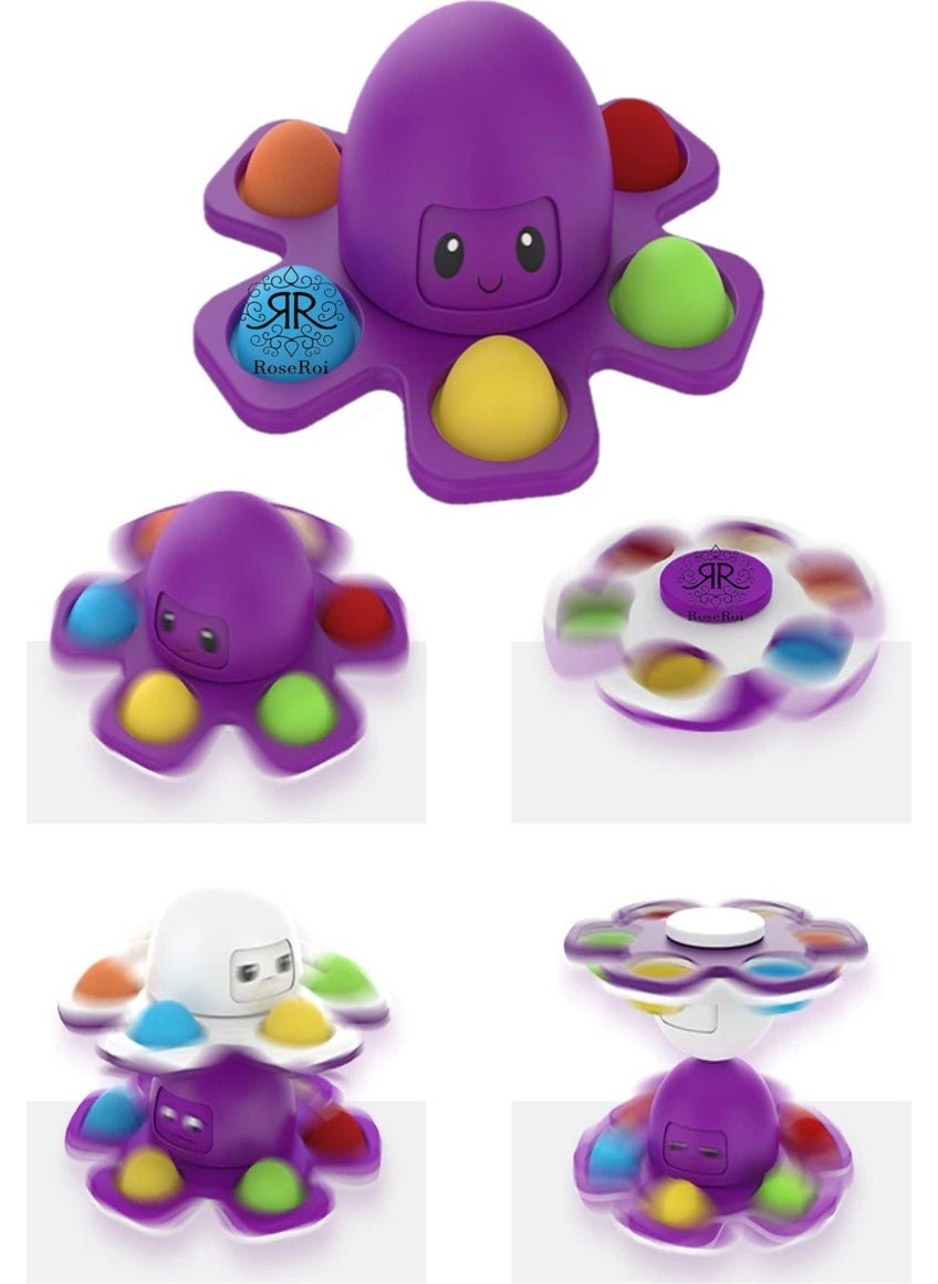 RoseRoi Pop It Push Bubble Fidget Keychain Octopus Popit Toy Sensory Stress Game 1 Pc  - Image 2