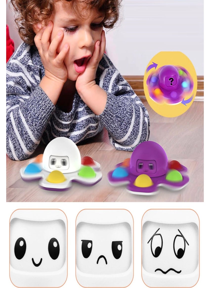 RoseRoi Pop It Push Bubble Fidget Keychain Octopus Popit Toy Sensory Stress Game 1 Pc  - Image 3