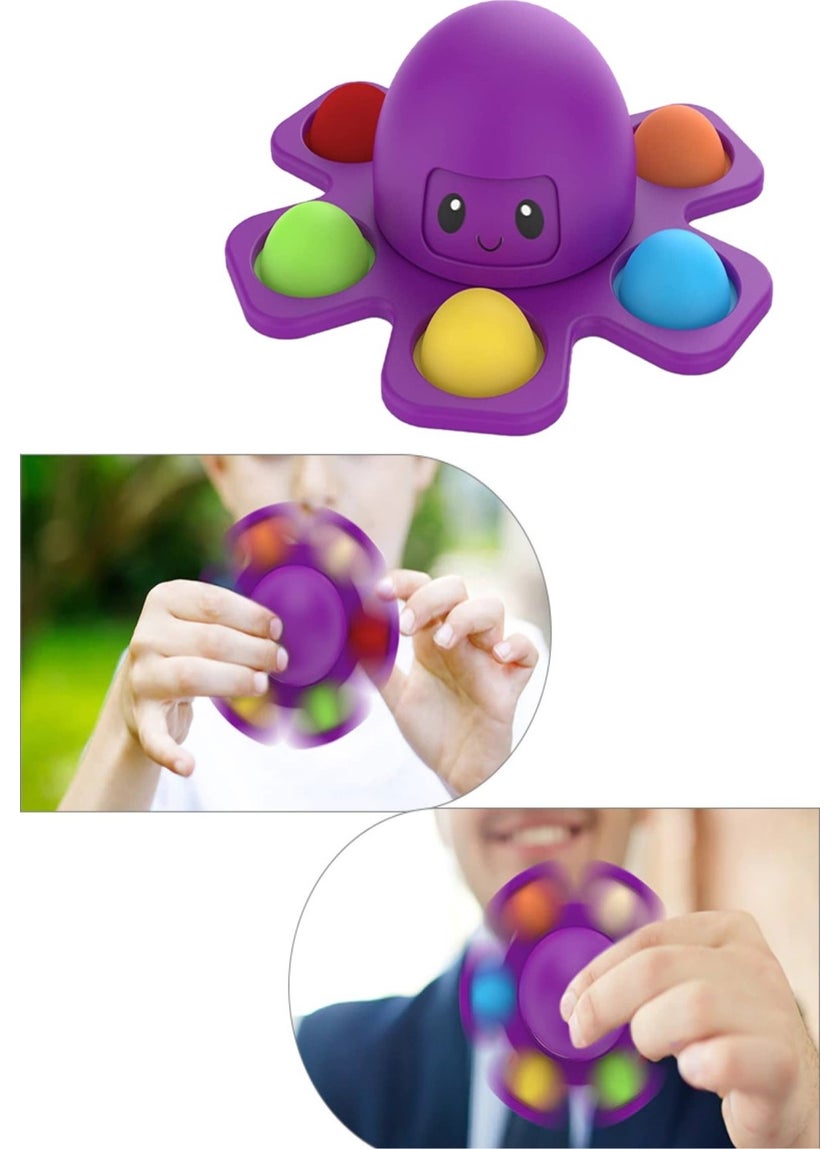 RoseRoi Pop It Push Bubble Fidget Keychain Octopus Popit Toy Sensory Stress Game 1 Pc  - Image 4
