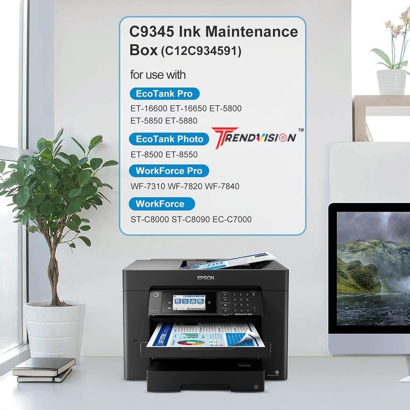 Trendvision C9345 Maintenance Box for use in Workforce St-c8000, L15150, L15160 ET-5800 ET-5850 ET-8500 ET-8550 ET-16680 ET-5880 ET-16600, L8180 L6550 L6570 L6580‎ L15180 L15150 L15158 Printer - Image 5
