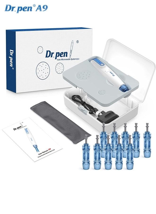 Dr.pen - Dr. Pen A9 Microneedling Pen Wireless  Electric Derma Pen, Microneedling Dermapen with 10 Replacement Cartridges, Adjustable Microneedle Dermapen for Men Women Home Use - Image 1