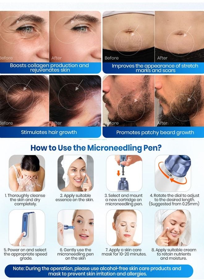 Dr.pen - Dr. Pen A9 Microneedling Pen Wireless  Electric Derma Pen, Microneedling Dermapen with 10 Replacement Cartridges, Adjustable Microneedle Dermapen for Men Women Home Use - Image 1